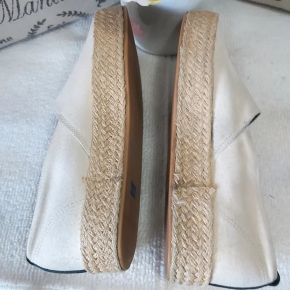 Y2K Keds beige canvas platform espadrilles loafers slip on shoes - Picture 9 of 15